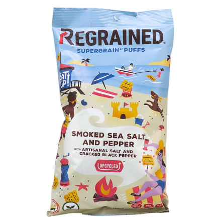 Front of ReGrained Supergrain+ Puffs Smoked Sea Salt and Pepper, 99g