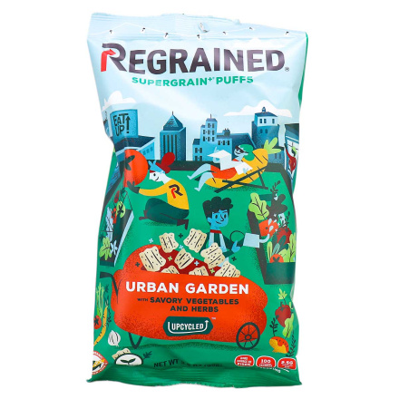 Front of ReGrained Supergrain+ Puffs Urban Garden, 99g