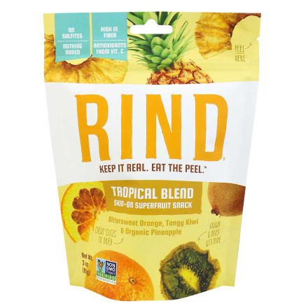 Front of RIND Tropical Blend Skin-On Superfruit Snack, 85g