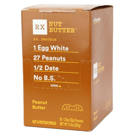 RX Nut Butter Peanut Butter, 10 squeeze packs