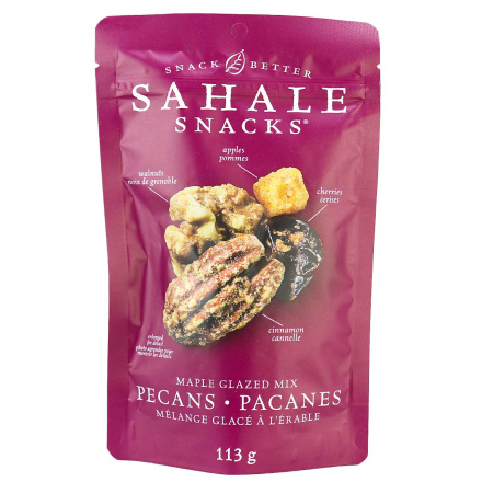 Front of Sahale Gluten-Free Maple Glazed Mix Pecans, 113g
