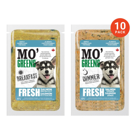 Front of Mo' Greens Premium Fresh Dog Food Salmon Lovers