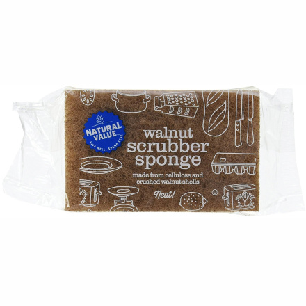 Natural Value Walnut Scrubber Sponge, 1 Ct