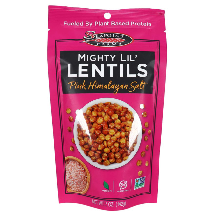 Front of Seapoint Farms Mighty Lil’ Lentils Pink Himalayan Salt, 142g