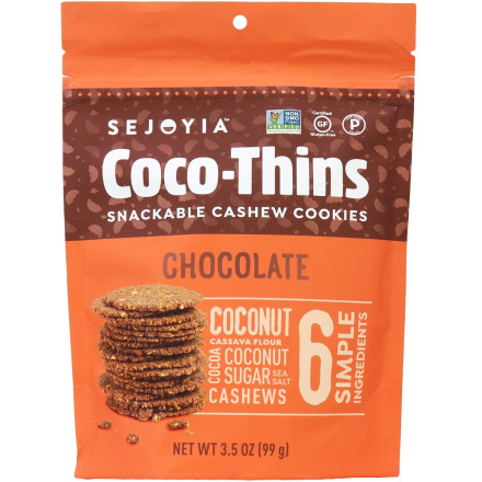 Sejoyia Chocolate Coco-Thins Cashew Cookies, 99g