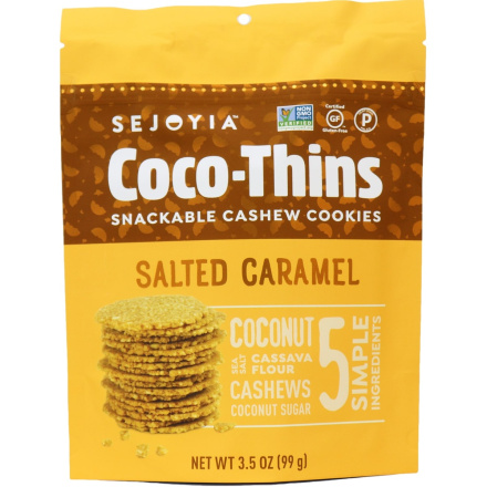 Sejoyia Salted Caramel Coco-Thins Cashew Cookies, 99g