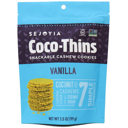 Sejoyia Vanilla Coco-Thins Cashew Cookies, 99g