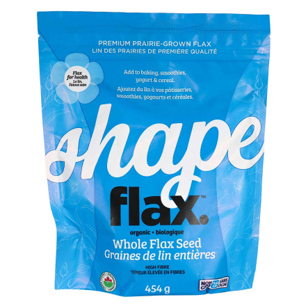 Front of Shape Foods Shape Flax Organic Whole Flax Seed, 454g