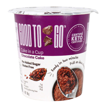 Side 1 of Good To Go Keto Chocolate Cake in a Cup, 50g
