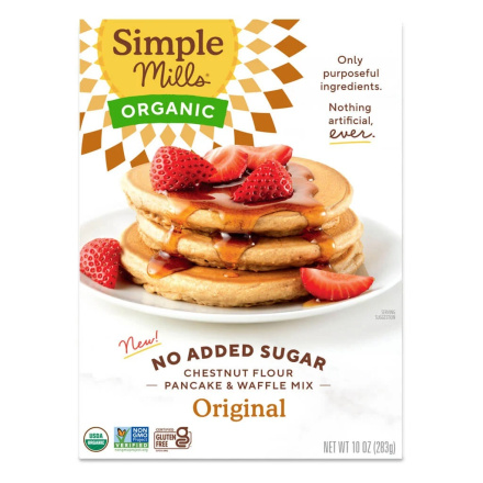 Simple Mills No Sugar Added Organic Pancake & Waffle Mix Made With Chestnut Flour, 283g