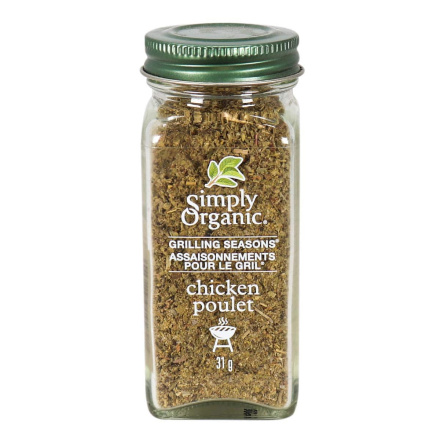 Front of Simply Organic Chicken Grilling Seasons, 31g
