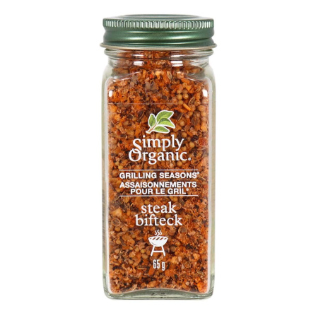 Front of Simply Organic Steak Grilling Seasons, 65g