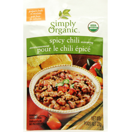 Simply Organic Spicy Chili Seasoning Mix, 28g