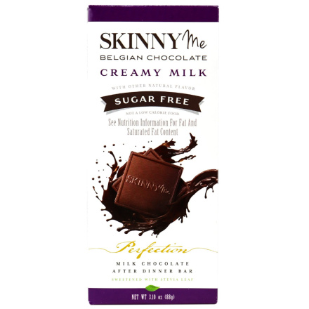 SkinnyMe Sugar Free Milk Chocolate Creamy Milk Bar, 88g