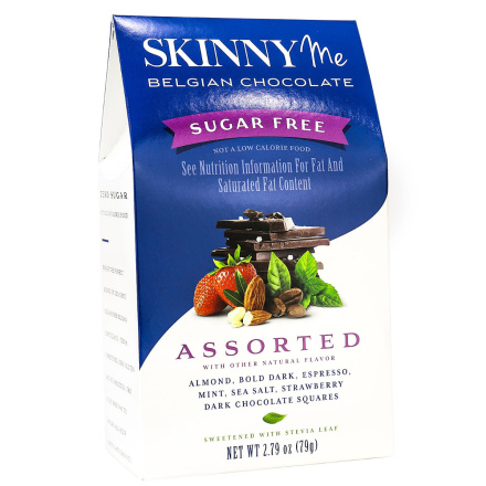 SkinnyMe Sugar Free Dark Chocolate Assorted Squares, 79g