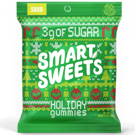 SmartSweets Sour Holiday Low Sugar Gummy Bears, 50g