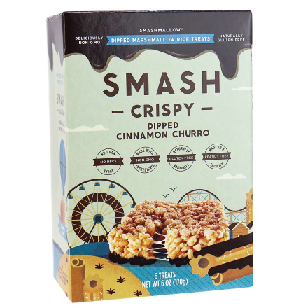 Smashmallow Smash Crispy Chocolate Dipped Cinnamon Churro, 6 bars