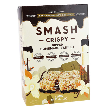 Smashmallow Smash Crispy Chocolate Dipped Homemade Vanilla, 6 bars