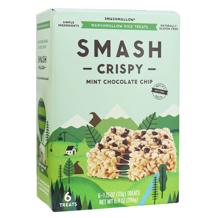 Smashmallow Smash Crispy Mint Chocolate Chip, 6 bars