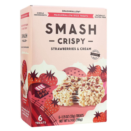 Smashmallow Smash Crispy Strawberries & Cream, 6 bars
