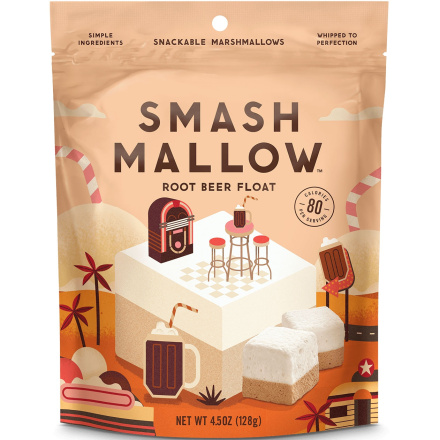 SmashMallow Root Beer Float Snackable Marshmallows, 128g