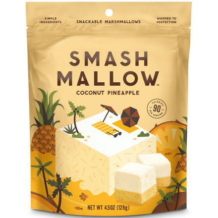 SmashMallow Coconut Pineapple Snackable Marshmallows, 128g