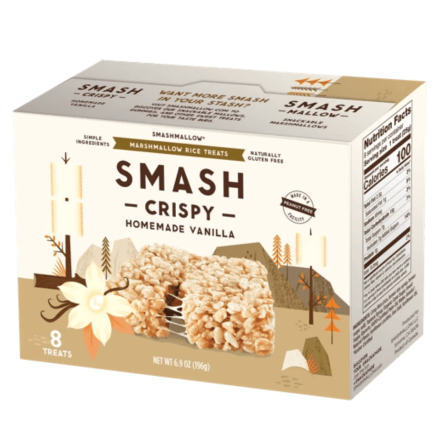Front of Smashmallow SmashCrispy Homemade Vanilla, 8 Treats