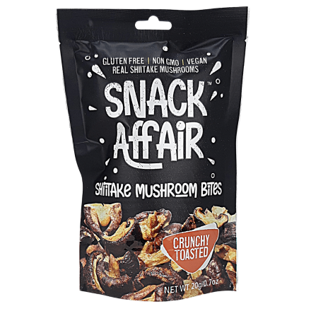 Front of Snack Affair Shiitake Mushroom Bites, 20g