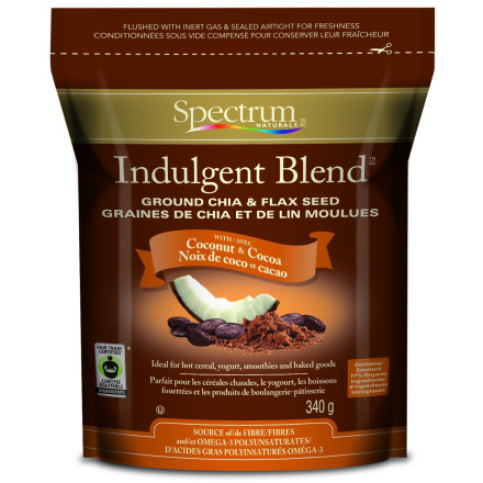 Spectrum Essentials Indulgent Blend Ground Chia & Flax Seed With Coconut & Cocoa, 340g
