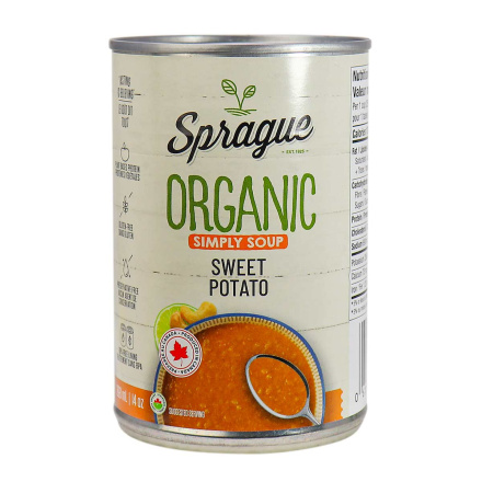 Front of Sprague Organic Simply Soup Sweet Potato, 398ml