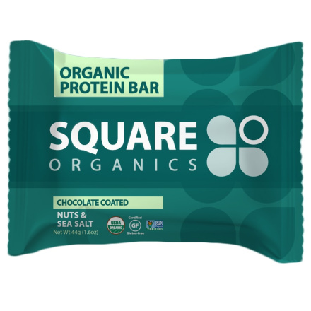 Square Organics Chocolate Coated Nuts & Sea Salt Protein Bar, 1 Bar