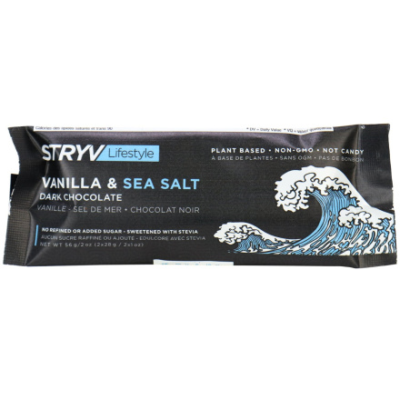 Stryv 100% Dark Chocolate, Vanilla & Sea Salt, 56g
