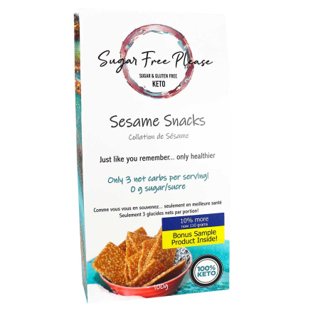 Front of Sugar Free Please Keto Sesame Snacks, 100g