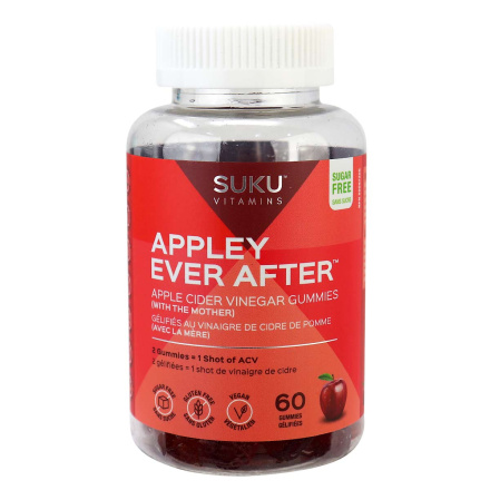 SUKU Vitamins Sugar-Free Gummies Appley Ever After with Apple Cider Vinegar, 60 Gummies