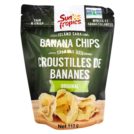 Front of Sun Tropics Island Saba Banana Chips Original, 113g
