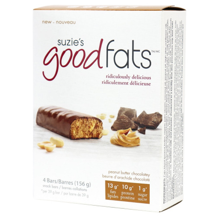 Suzie's Good Fats Keto Bars Peanut Butter Chocolatey, 4 Pack