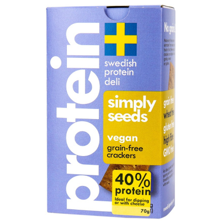 Swedish Protein Deli Simply Seeds Vegan Grain-Free Crackers, 70g
