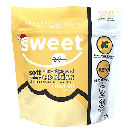 Front of Sweet Nutrition Soft Baked Shortbread Cookies, 68g