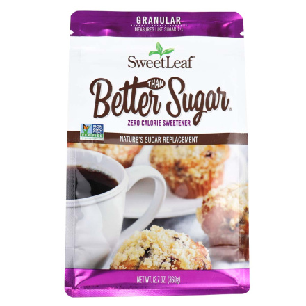 Front of SweetLeaf Better than Sugar! Granular Sweetener for Baking, 360g