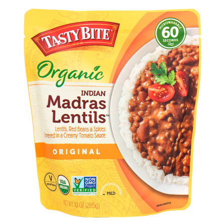 Tasty Bite Organic Indian Madras Lentils, 285g