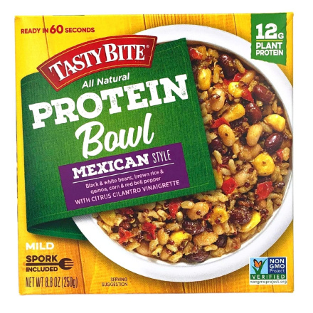 Front of Tasty Bite All Natural Protein Bowls Mexican Style