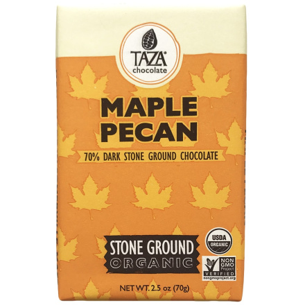 Taza Organic Maple Pecan Stone Ground Chocolate, 70g