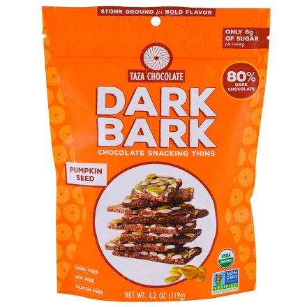 Taza Organic Pumpkin Seed Dark Bark, 119g