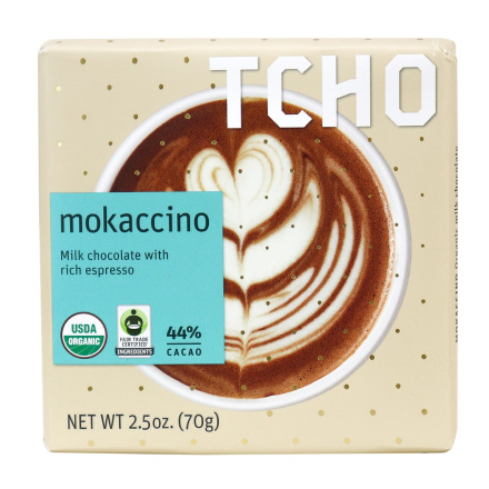 TCHO Mokaccino Milk Chocolate Bar, 70g
