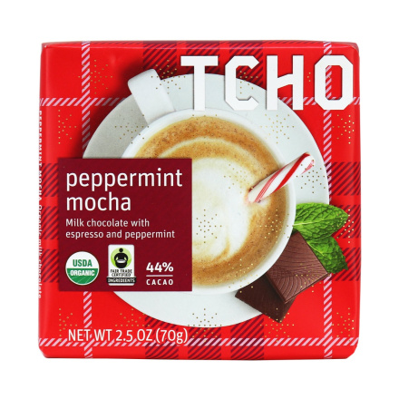 TCHO Peppermint Mocha Milk Chocolate Bar, 70g