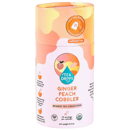 Front of Tea Drops Ginger Peach Cobbler, 70g