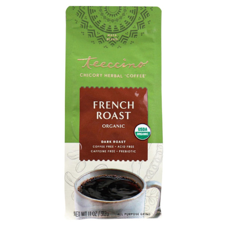 Front of Teeccino Chicory Herbal ‘Coffee’ French Roast, 312g