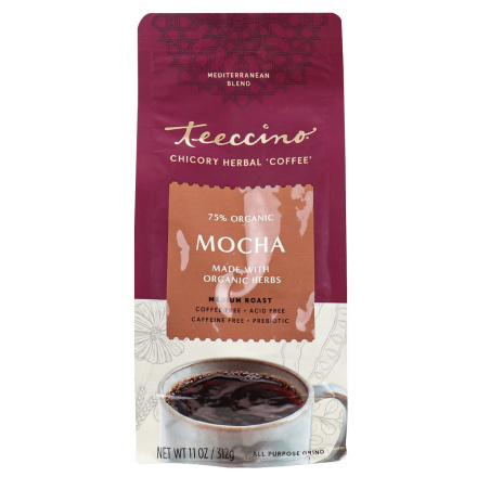 Front of Teeccino Chicory Herbal ‘Coffee’ Mocha, 312g