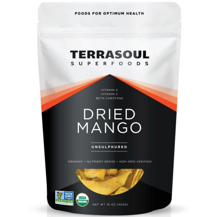 Terrasoul Superfoods Organic Mango Slices Unsulphured, 454g