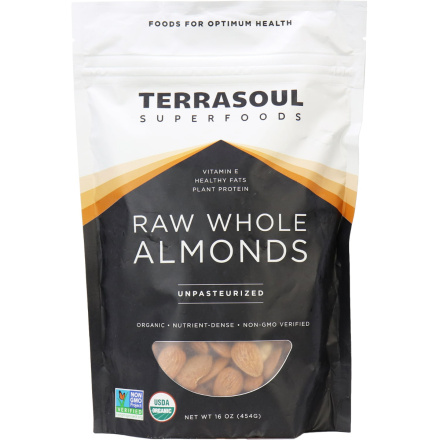 Terrasoul Superfoods Organic Raw Almonds Unpasteurized, 454g